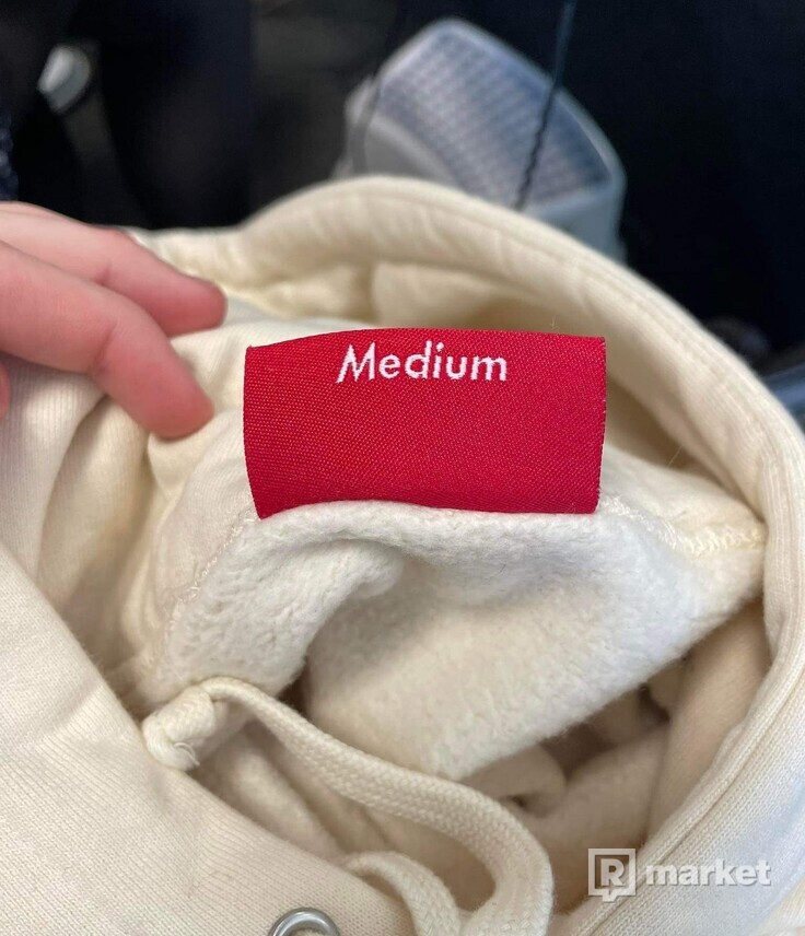 Supreme Metallic Rib Hooded Sweatshirt Natural M