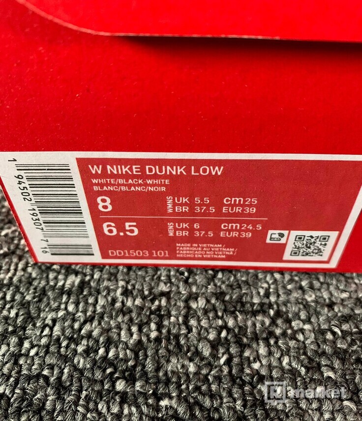 Nike Dunk Low Retro White Black (W, M)