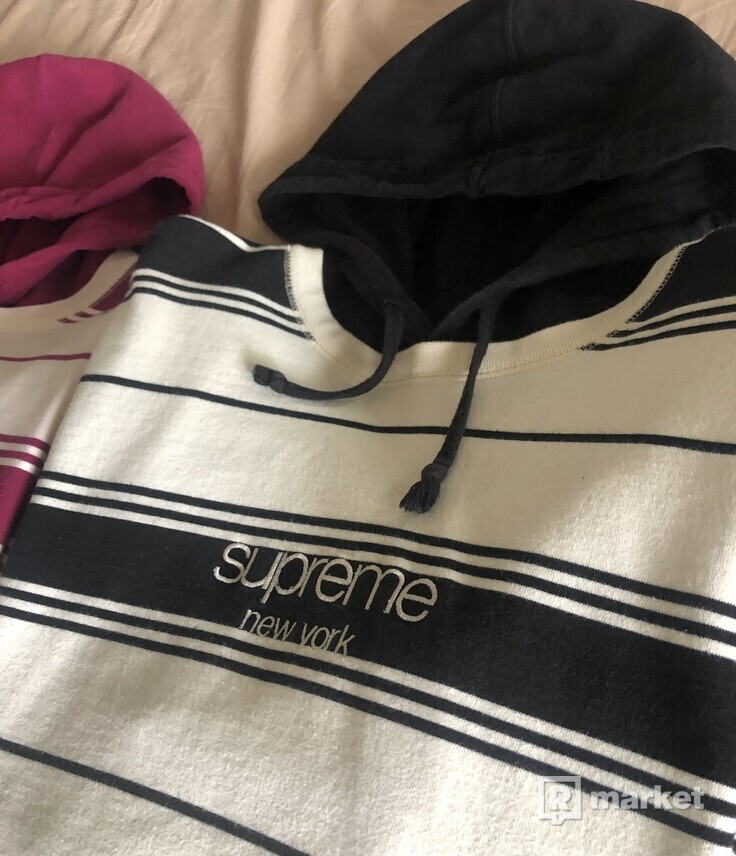 Supreme stripped hoodie