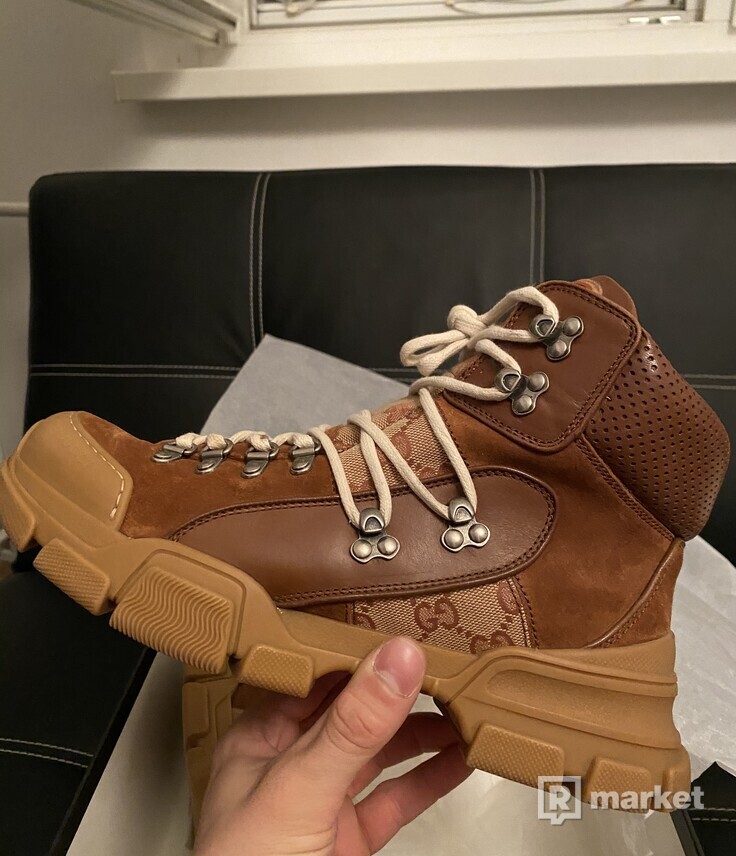 Gucci leather treking boots