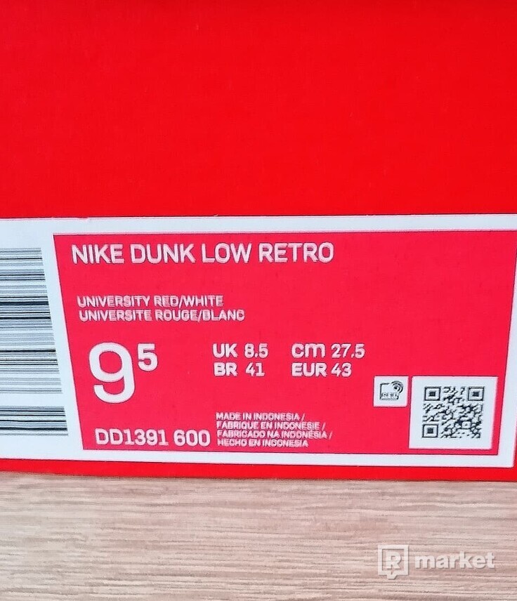 Nike Dunk low University Red
