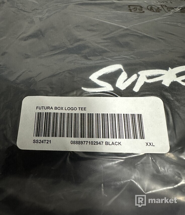 Supreme futura box logo tee black XXL