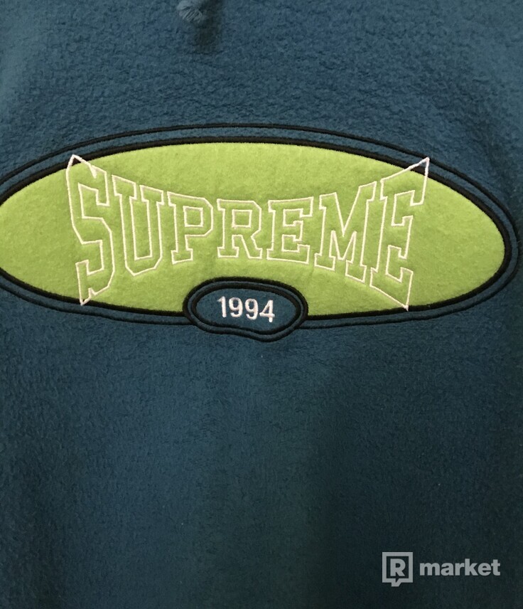 supreme reverse fleece aqua hoodie