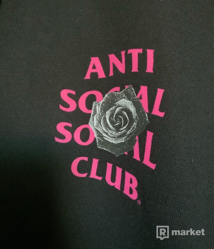 Anti Social Social Club Hoodie Black Rose size L