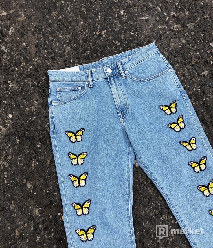 Custom butterfly jeans