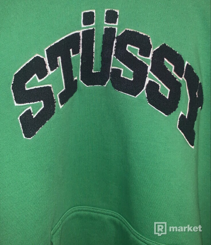 Stussy Green Hoodie Big Logo